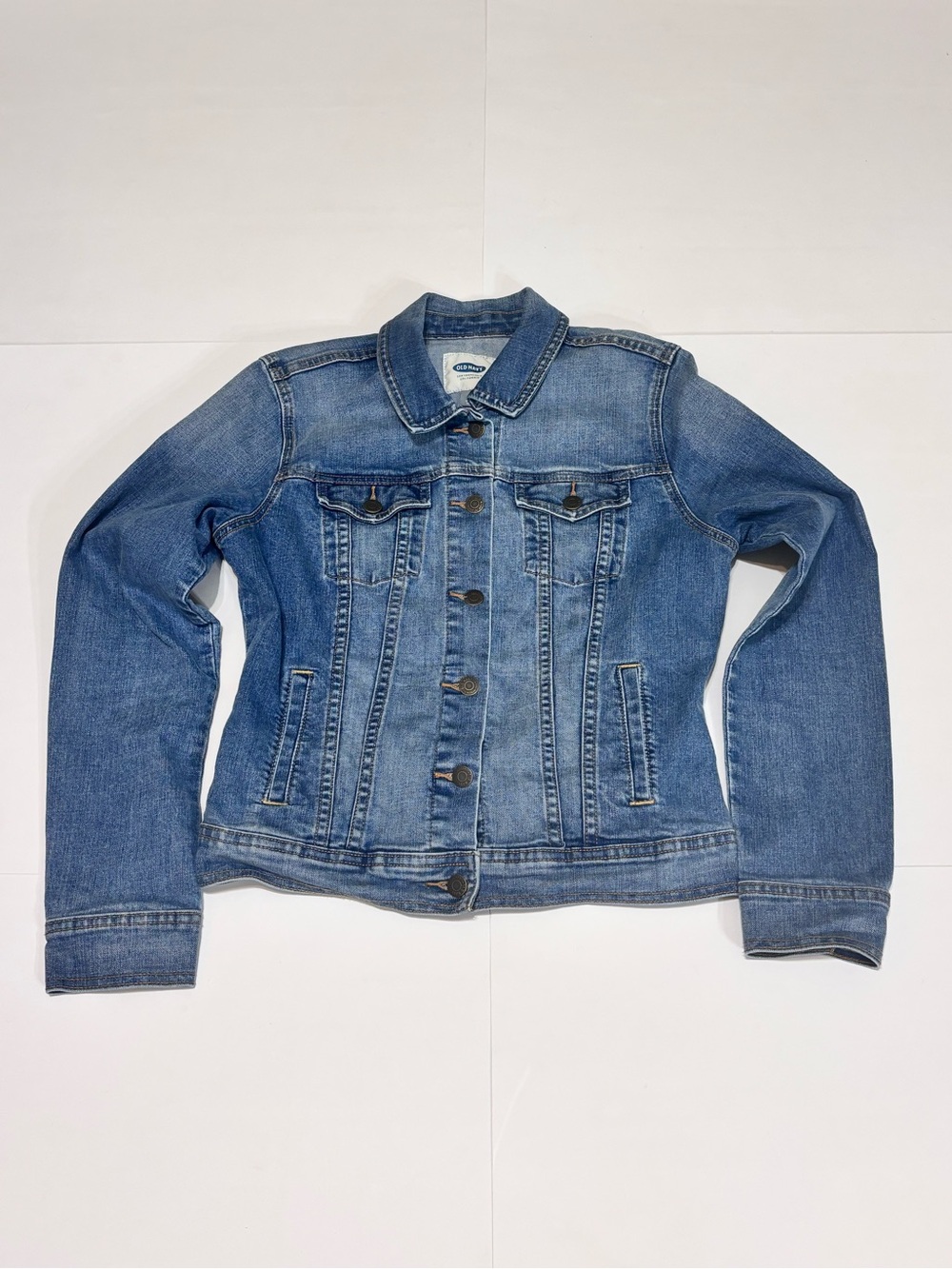 Old Navy Medium Blue Denim Jacket - Classic Trucker Style